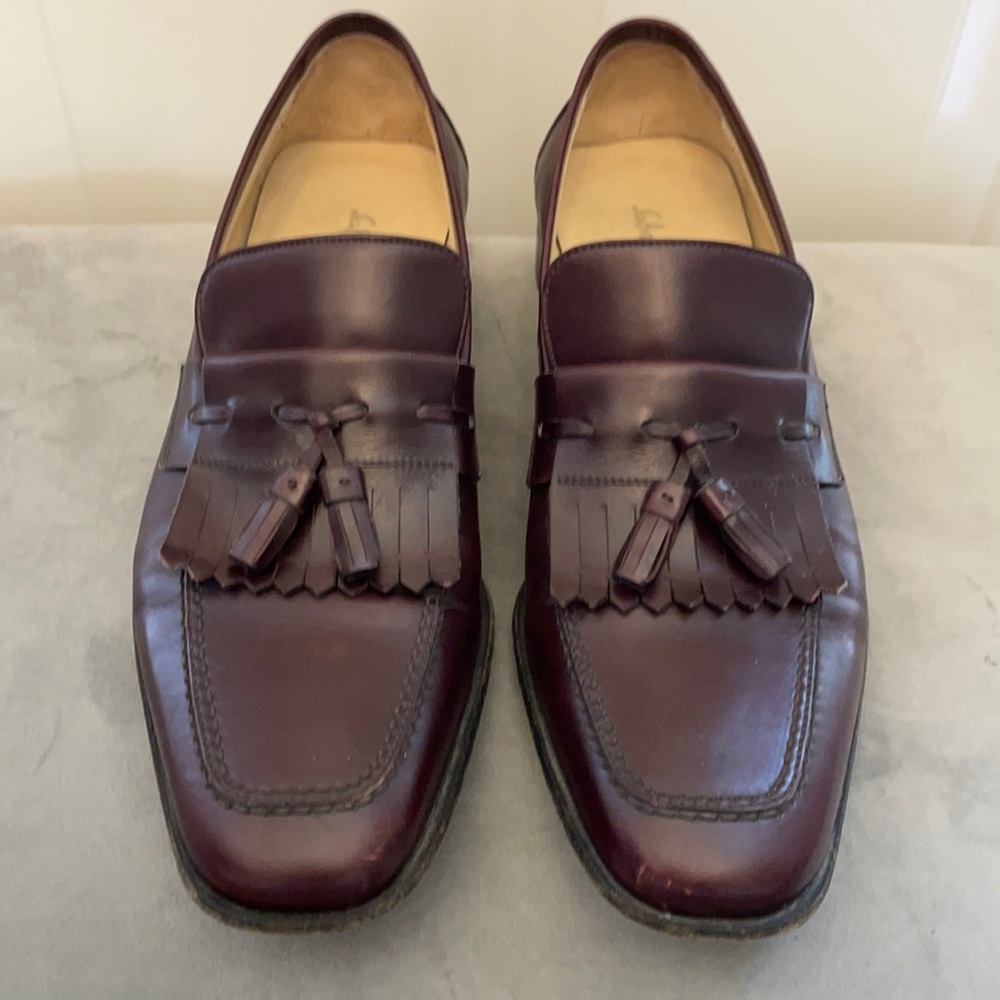 Salvatore Ferragamo Brown Leather Loafers with Tassels